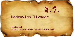 Modrovich Tivadar névjegykártya
